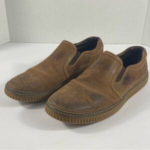Johnston & Murphy Mens 10 McGuffey Loafer Tan Sheepskin Slip On Shoes 25-2820